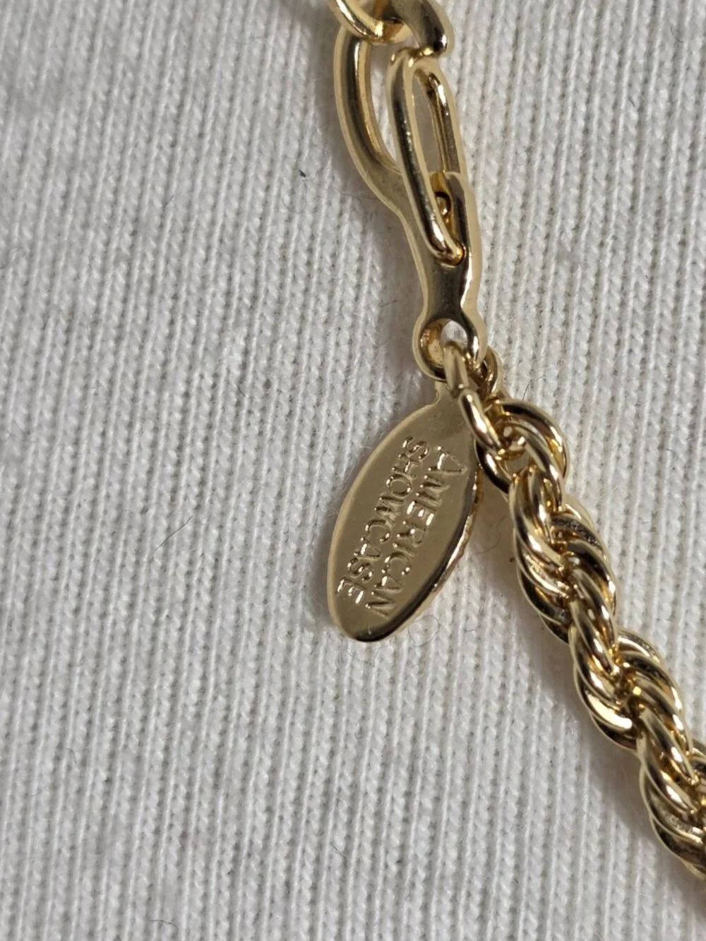 American Showcase Gold Tone Rope Chain Necklace Twisted Link Design